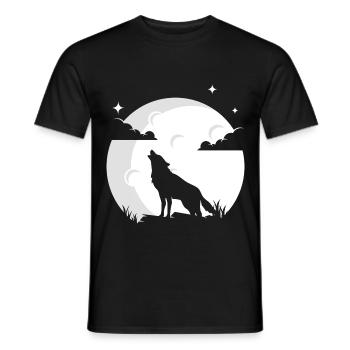 Wolf Mond Wolfsrudel Wolf Wölfe - Männer T-Shirt - Schwarz - Vorne - AI Model Male 178 light (178cm)