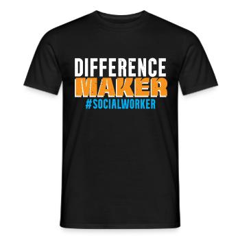 Difference Maker Social Worker Job Social Well-being - Men's T-Shirt - black - Front - AI Model Male 178 light (178cm)