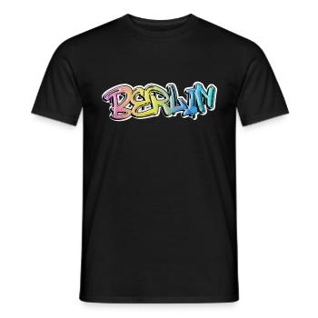 Berlin Germany City Graffiti Spray Sprayer - Men's T-Shirt - black - Front - AI Model Male 178 light (178cm)