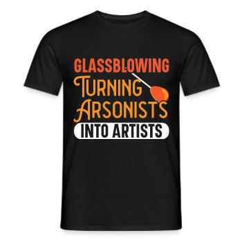 Les souffleurs de verre transforment les pyromanes en artistes - T-shirt homme - noir - Devant - AI Model Male 178 light (178cm)