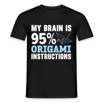 Mein Gehirn besteht zu 95% aus Origami-Anleitungen - Männer T-Shirt - Schwarz - Vorne - AI Model Male 178 light (178cm)