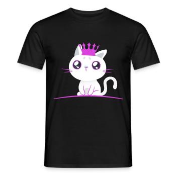 Chaton Princesse Chat Chats Enfants Bébé - T-shirt homme - noir - Devant - AI Model Male 178 light (178cm)