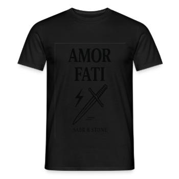Amor Fati & Sword - Men's T-Shirt - black - Front - AI Model Male 178 light (178cm)