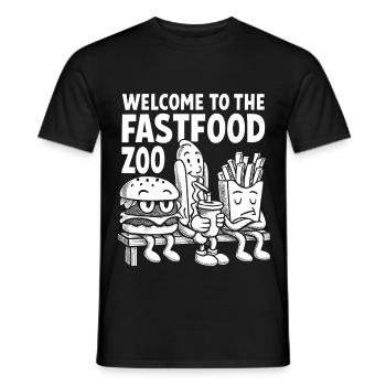 Fastfood Zoo - Lustiges Motiv - Männer T-Shirt - Schwarz - Vorne - AI Model Male 178 light (178cm)