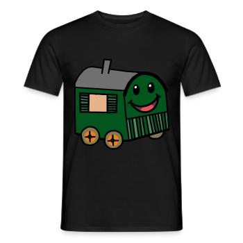 Happy Bauwagen Hut House Garden House Nature - T-shirt homme - noir - Devant - AI Model Male 178 light (178cm)