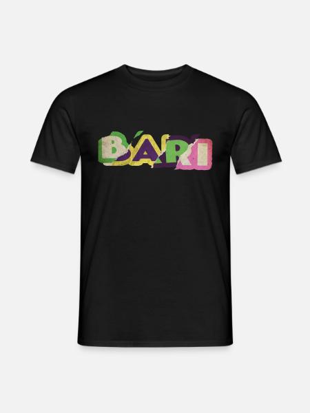 Bari Italië Stad Font Punk Retro Vakantie - Heren T-shirt - zwart