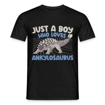 Juste un garçon qui aime Ankylosaurus Dinosaur Dino - T-shirt homme - noir - Devant - AI Model Male 178 light (178cm)