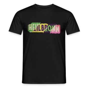 Heilbronn Germany City Font Punk Retro - Men's T-Shirt - black - Front - AI Model Male 178 light (178cm)