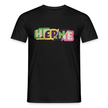 Herne Germany City Font Punk Retro - Men's T-Shirt - black - Front - AI Model Male 178 light (178cm)