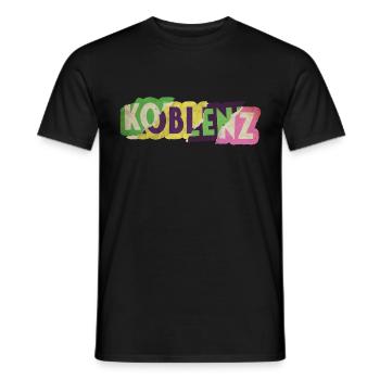 Koblenz Germany City Font Punk Retro - Men's T-Shirt - black - Front - AI Model Male 178 light (178cm)