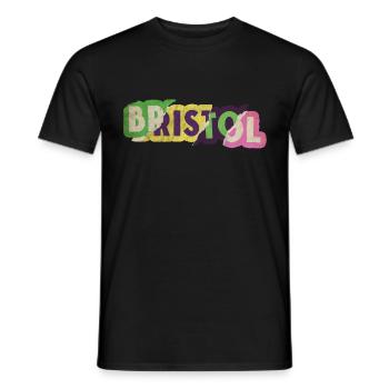 Bristol England UK Stadt Schrift Punk Retro - Männer T-Shirt - Schwarz - Vorne - AI Model Male 178 light (178cm)