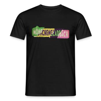 Mönchengladbach Deutschland Schrift Punk Retro - Männer T-Shirt - Schwarz - Vorne - AI Model Male 178 light (178cm)