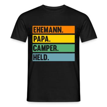 Papa Vater Wohnmobil Wohnwagen Caravan Camping Cam - Männer T-Shirt - Schwarz - Vorne - AI Model Male 178 light (178cm)