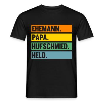 Hufbeschlagschmied Pferdeschmied Hufschmied - Männer T-Shirt - Schwarz - Vorne - AI Model Male 178 light (178cm)