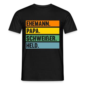Schweißen Metallbau Metallbauer Papa Vater Schweiß - Männer T-Shirt - Schwarz - Vorne - AI Model Male 178 light (178cm)