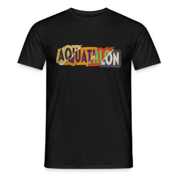 Aquathlon Schwimmen Laufen Sport Vintage Retro - Männer T-Shirt - Schwarz - Vorne - AI Model Male 178 light (178cm)