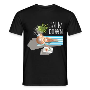 Relaxation and relaxation. Just Calm Down - Men's T-Shirt - black - Front - AI Model Male 178 light (178cm)