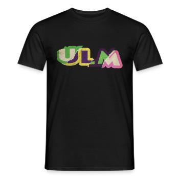 Ulm Deutschland Stadt Schrift Punk Retro - Männer T-Shirt - Schwarz - Vorne - AI Model Male 178 light (178cm)