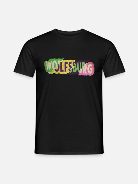 Wolfsburg Deutschland Stadt Schrift Punk Retro - Männer T-Shirt - Schwarz