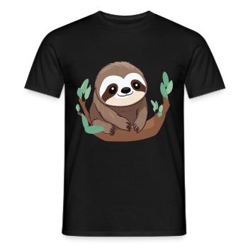 Cute Sloth Gift - Men's T-Shirt - black - Front - AI Model Male 178 light (178cm)