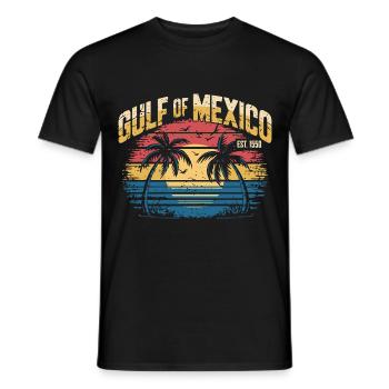 Gulf of Mexico Vintage Sunset Beach Paradise - Men's T-Shirt - black - Front - AI Model Male 178 light (178cm)