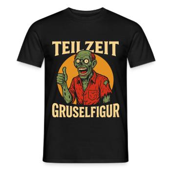 Teilzeit Gruselfigur Zombie Design - Männer T-Shirt - Schwarz - Vorne - AI Model Male 178 light (178cm)