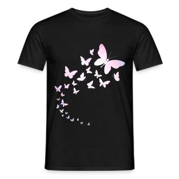 Butterflies fly - Men's T-Shirt - black - Front - AI Model Male 178 light (178cm)
