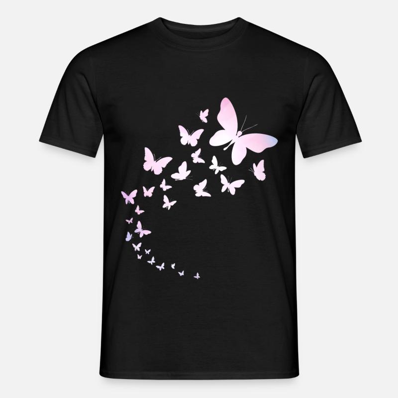 Schmetterlinge fliegen - Männer T-Shirt - Schwarz