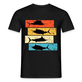 Retro Schwertfisch Marlin Big Game fishing - Männer T-Shirt - Schwarz - Vorne - AI Model Male 178 light (178cm)