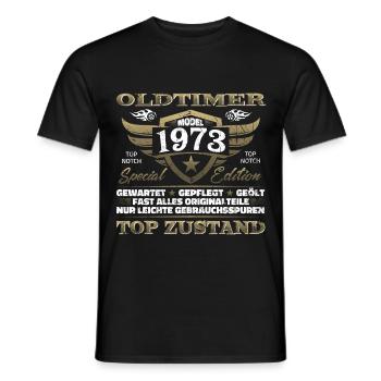 Vintage 1973 Geburtstagsgeschenk – 1973er Lustig - Männer T-Shirt - Schwarz - Vorne - AI Model Male 178 light (178cm)