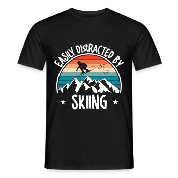 Ski Skiing Skifahrer Skisport Langlauf Biathlon - Männer T-Shirt - Schwarz - Vorne - AI Model Male 178 light (178cm)