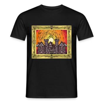 Moyen Age Château Château Forteresse Chevalier Guerrier - T-shirt homme - noir - Devant - AI Model Male 178 light (178cm)