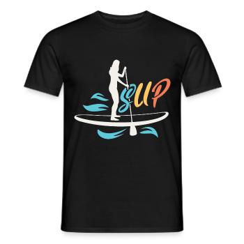 SUP Rétro Stand Up Paddle Boarding - T-shirt homme - noir - Devant - AI Model Male 178 light (178cm)