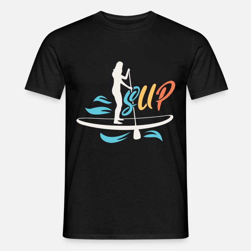 SUP Retro Stand Up Paddle Boarding - T-shirt uomo - nero