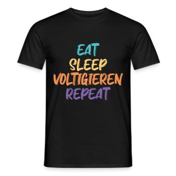 Eat Sleep VoltigierenRepeat / Dressur reiten Pferd - Männer T-Shirt - Schwarz - Vorne - AI Model Male 178 light (178cm)