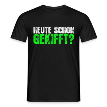 Heute schon gekifft? Stoner Kiffer Typografie - Männer T-Shirt - Schwarz - Vorne - AI Model Male 178 light (178cm)