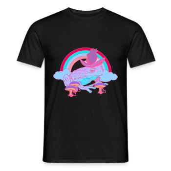 Magic Rainbow Toad Frog Wizard Frogs - Men's T-Shirt - black - Front - AI Model Male 178 light (178cm)
