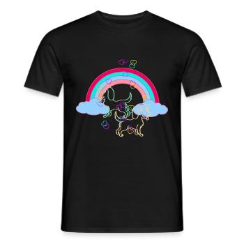 Heavenly Dream Fantasy Rainbow Dogs Colorful - Men's T-Shirt - black - Front - AI Model Male 178 light (178cm)