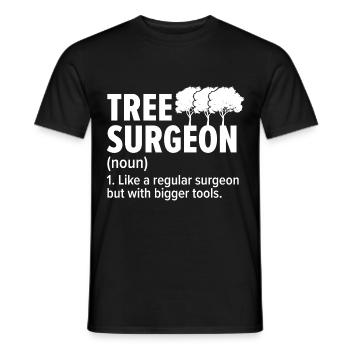 Arbor surgeon (definition) Arboriculture Arborists - Men's T-Shirt - black - Front - AI Model Male 178 light (178cm)