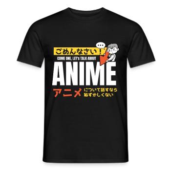 Allez, parlons d’anime - T-shirt homme - noir - Devant - AI Model Male 178 light (178cm)