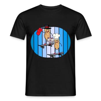Peanuts Birthday Birthday Greetings Cake Heart - Men's T-Shirt - black - Front - AI Model Male 178 light (178cm)
