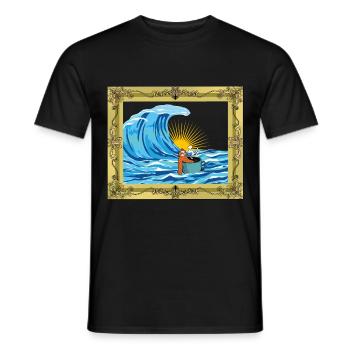 Faultier Seefahrt Kaffetasse Abenteuer Reise Meer - Männer T-Shirt - Schwarz - Vorne - AI Model Male 178 light (178cm)