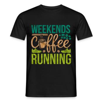 Weekends Coffee Running 6 - Männer T-Shirt - Schwarz - Vorne - AI Model Male 178 light (178cm)