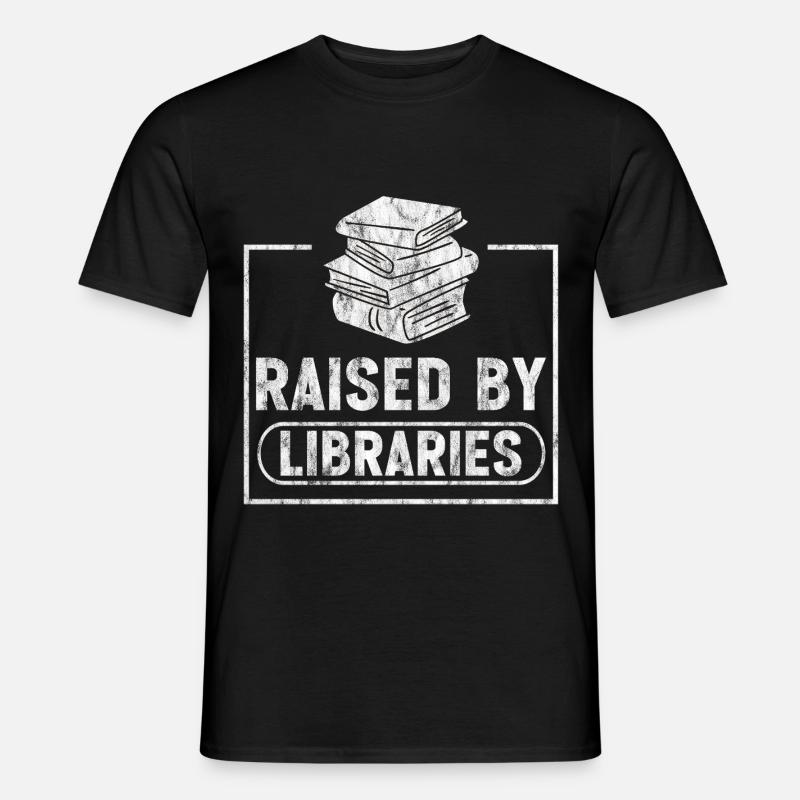 Raised By Libraries 3 - Männer T-Shirt - Schwarz