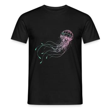 Qualle – Shirt Ozean Meerestiere Geschenk - Männer T-Shirt - Schwarz - Vorne - AI Model Male 178 light (178cm)
