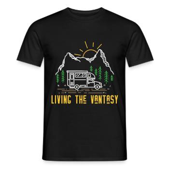 Camping Leben - Camper Camperin Wohnmobil - T-shirt homme - noir - Devant - AI Model Male 178 light (178cm)
