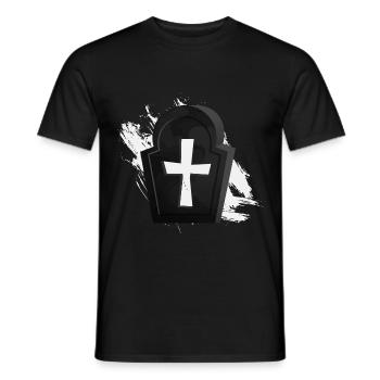 Cemetery Grave Cross Horror Horror - Men's T-Shirt - black - Front - AI Model Male 178 light (178cm)