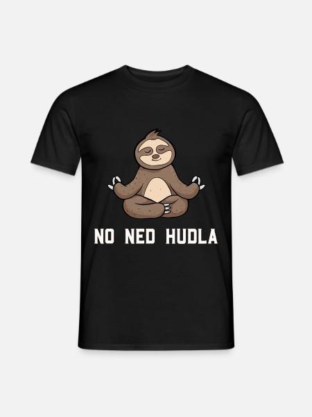 Schwäbisch No ned Hudla Faultier Yoga - Männer T-Shirt - Schwarz