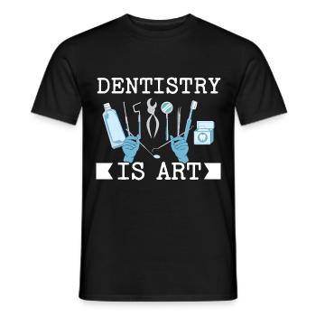 Dentistry is Art Dentist Dentist Tooth - Men's T-Shirt - black - Front - AI Model Male 178 light (178cm)