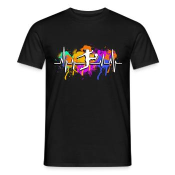 Female Soccer Soccer Heartbeat - Men's T-Shirt - black - Front - AI Model Male 178 light (178cm)
